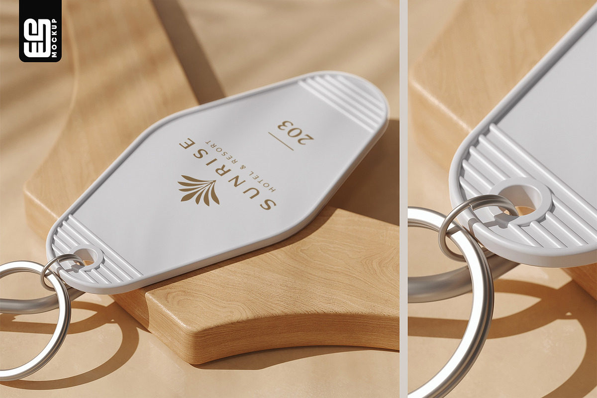 Hotel Keychain on Hanger Mockup, an Advertising Mockup by SD Mockup (Photo 2 of 5)
