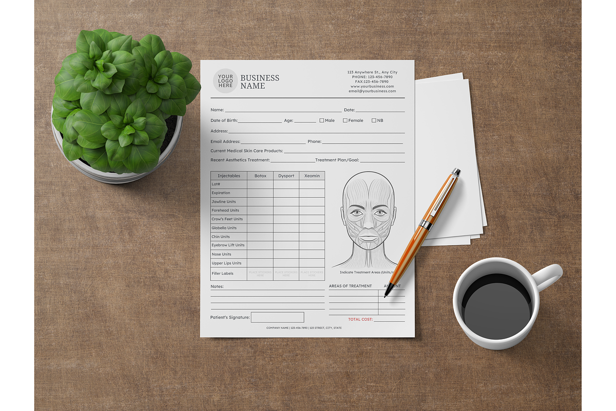 Botox and Dermal Filler Canva Form, a Stationery Template by Coral Beauty (Photo 4 of 4)