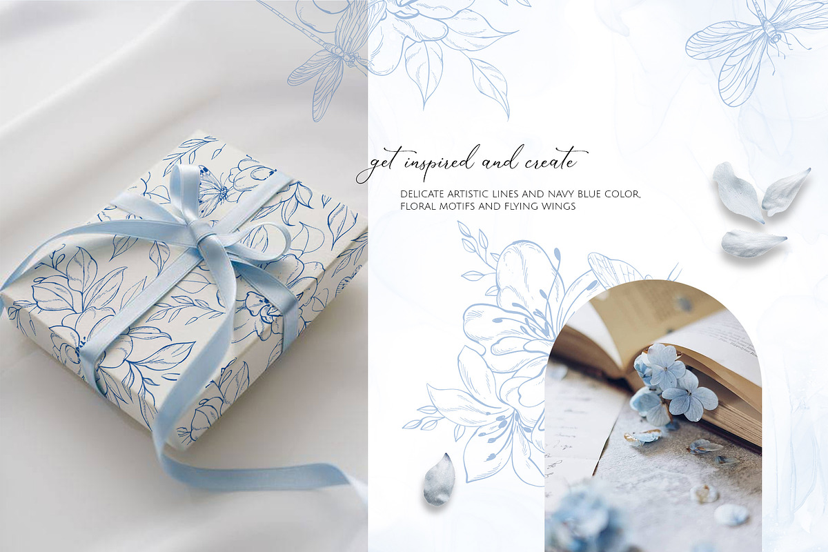 INSECTS & FLOWERS line art set, a Decorative Illustration by Yuliia Lashevska (Photo 9 of 12)