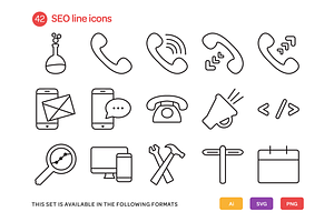 SEO Line Icons Set