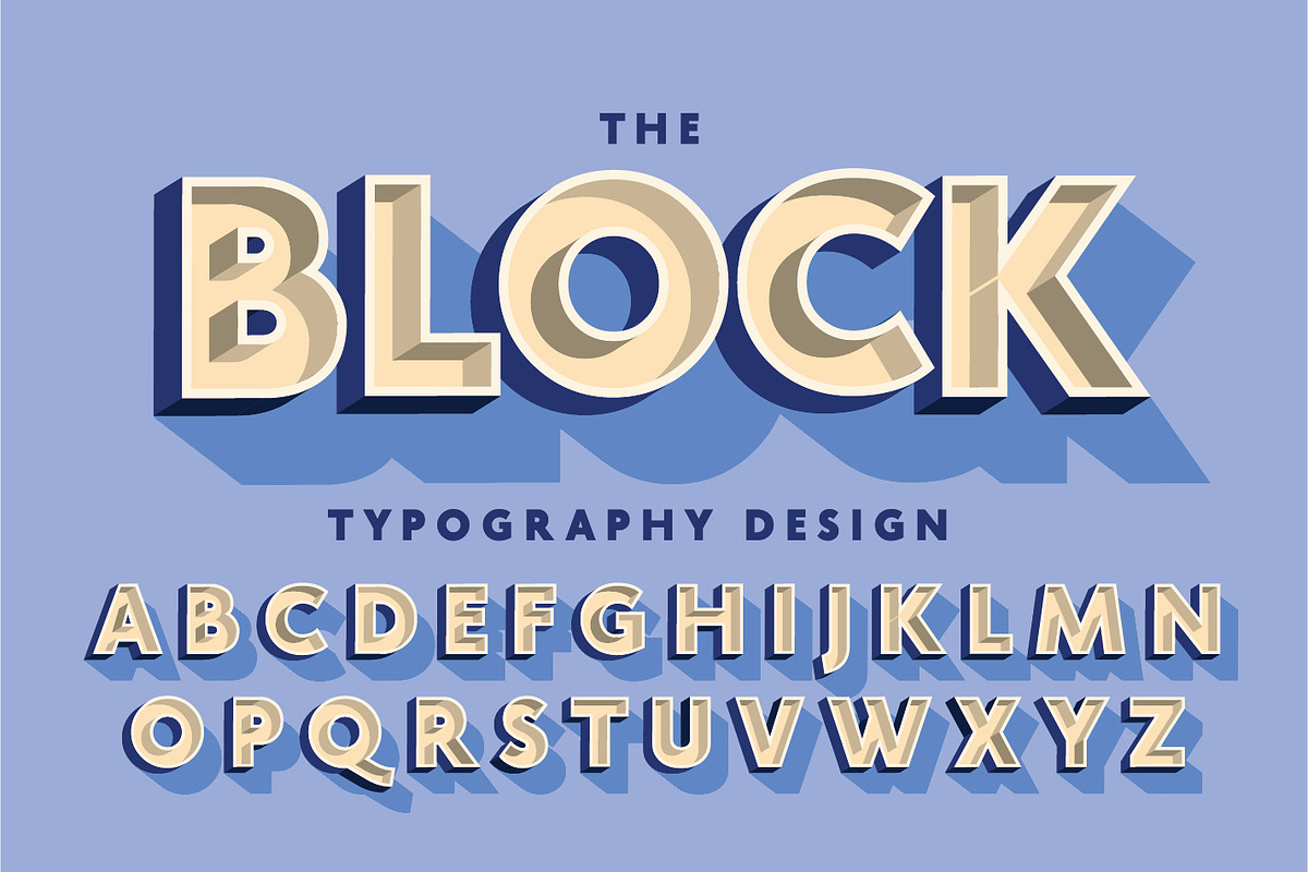 3d block typography design vector, an Illustration by lyeyee