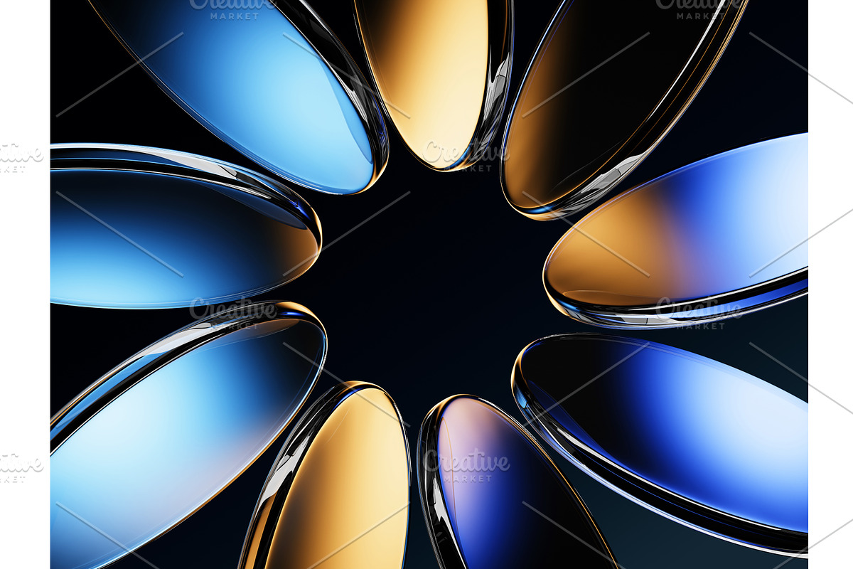 Neon glass round frame, geometric, a Pattern Graphic by Marozhkastudio