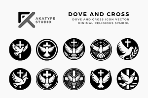 Dove and Cross Icon Vector, an Icon by Akatype Studio