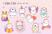 Cute Cats. Vecor Clipart, an Animal Illustration by YuNa (Thumbnail 2 of 8)