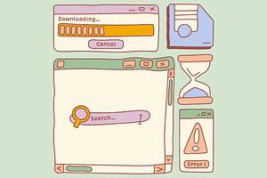 Green UI Window Illustration, an Object Illustration by graphicook