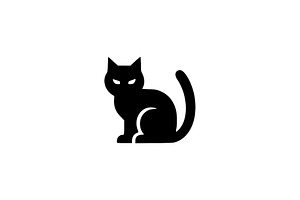 Sitting Cat Silhouette Vector, an Animal Illustration by Vectorium Studio