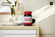Amber Pills Bottle Mockups, a Packaging Mockup by Xtrahive (Thumbnail 4 of 4)