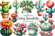 Watercolor Cactus and Succulents, an Illustration by CreationArt (Thumbnail 1 of 5)