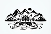 60 Lotus Mountain Harmony Silhouette, an Empty State Illustration by Amazin_art (Thumbnail 17 of 31)