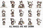 Whimsical Christmas Snowman Clipart, an Illustration by Craft Nest (Thumbnail 4 of 6)