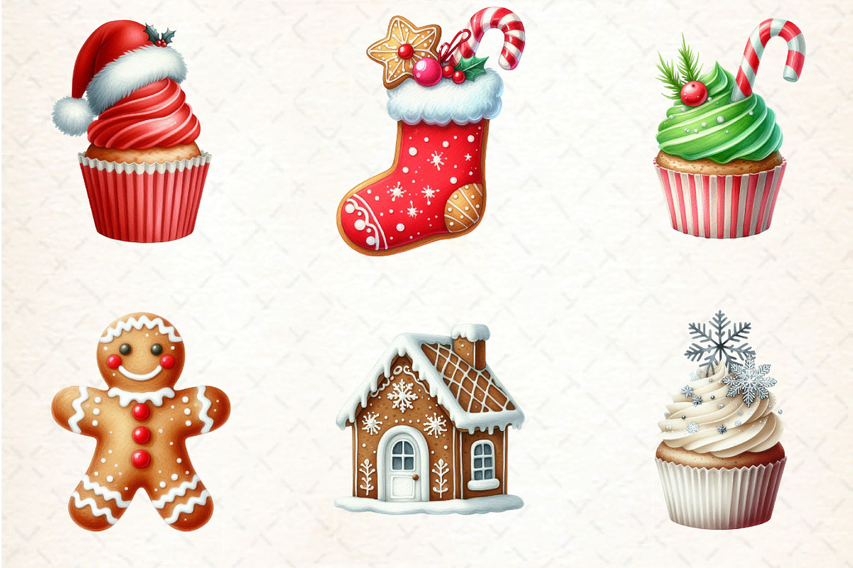 Christmas Cookies and Cupcakes Clipa, an Illustration by DreamCafeArt (Photo 4 of 8)