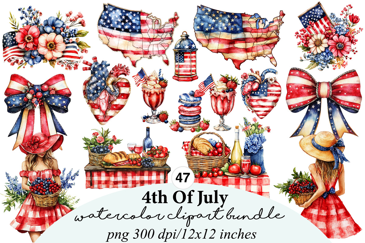 4th of july clipart bundle, an Illustration by GatewayDesign (Photo 1 of 9)