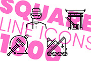 Square line icons, an Outline Icon by Howcolour (Thumbnail 85 of 85)