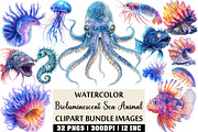 Bioluminescent Sea Animal Clipart, an Illustration by Craft Nest (Thumbnail 1 of 4)