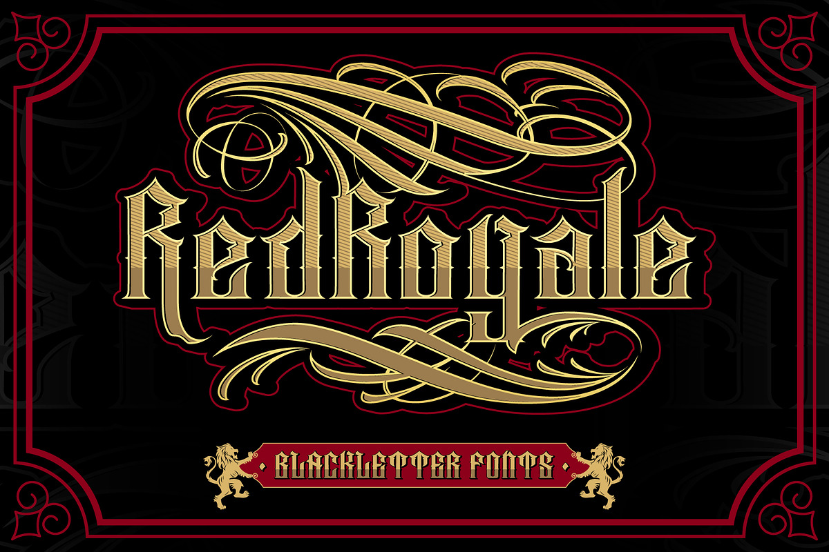 Red Royale – Blackletter Fonts, a Blackletter Font by Prioritype Co (Photo 1 of 10)