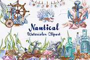 Nautical Seaside Watercolor Set, a Decorative Illustration by BarvArt (Thumbnail 1 of 18)