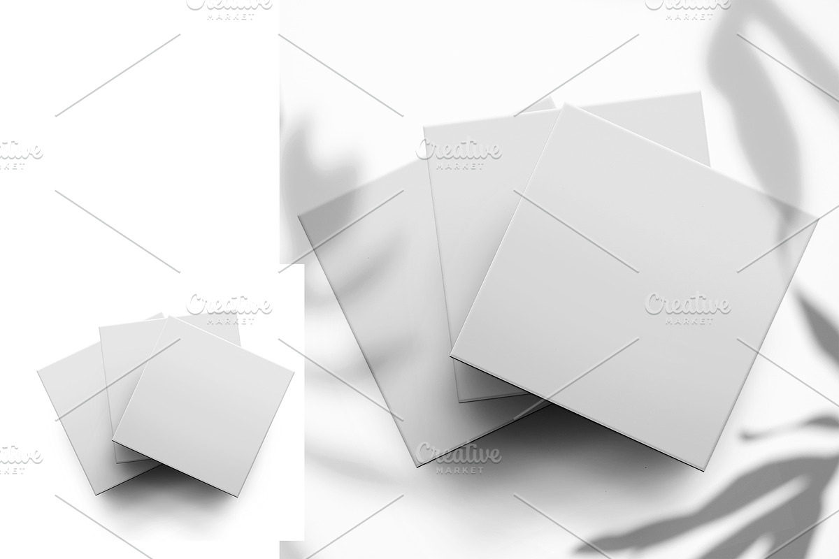SET of 4 SQUARE COASTERS, a Product Mockup by Moonlight Creative (Photo 3 of 9)