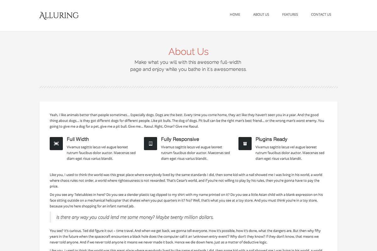 Alluring WordPress Theme, a WordPress Template by FWPolice (Photo 4 of 5)