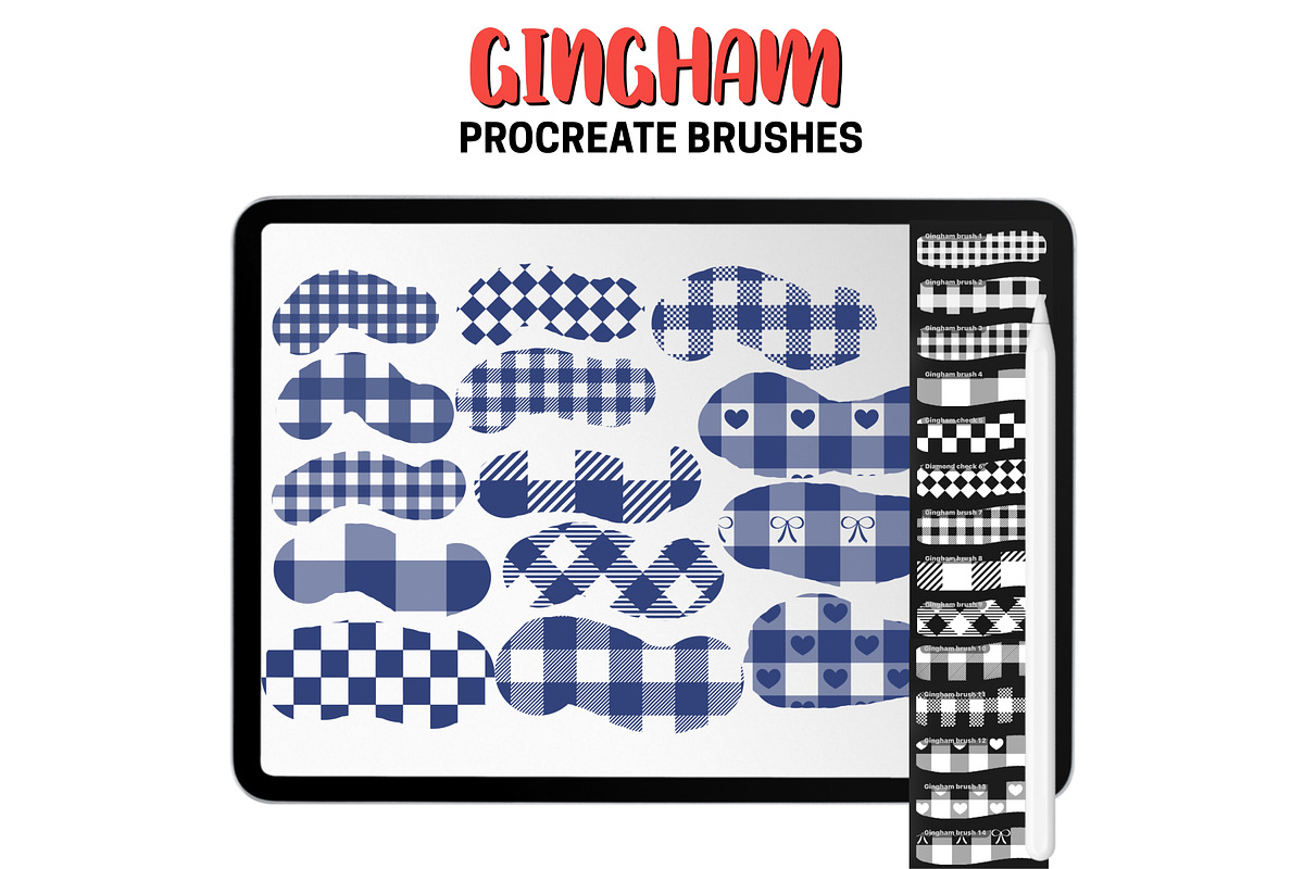 Gingham Procreate Pattern Brushes, a Brush Add-On by Brush Lab (Photo 2 of 8)