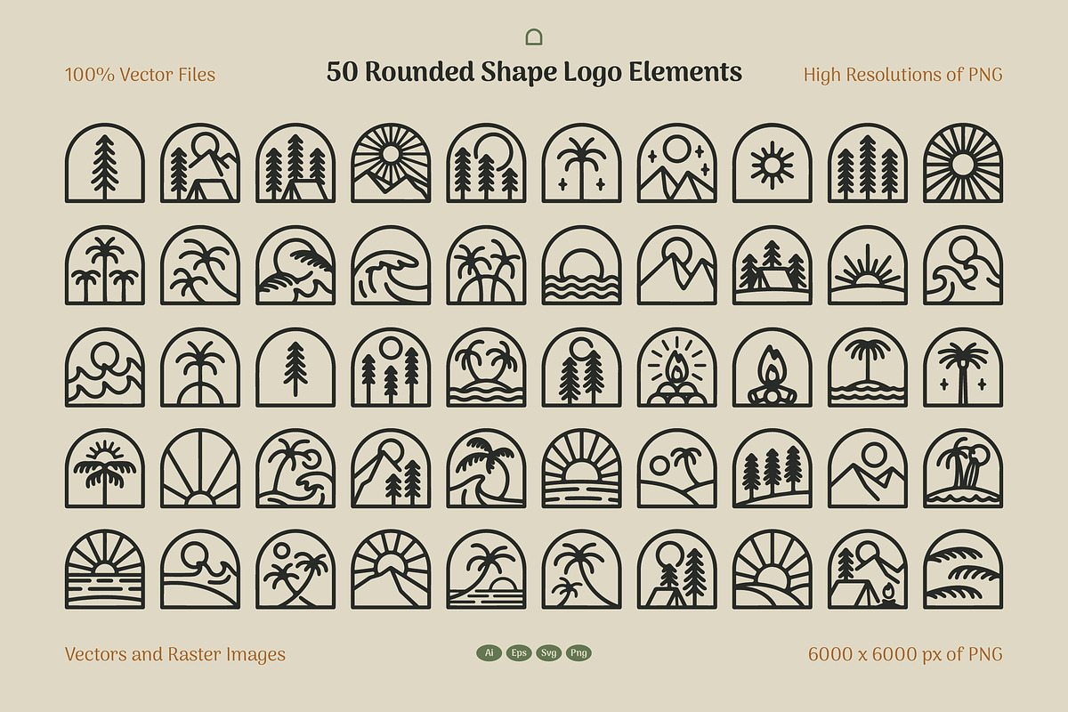 Circle and Rounded Logo Elements, an Outline Icon by Dordar.Lab (Photo 4 of 6)