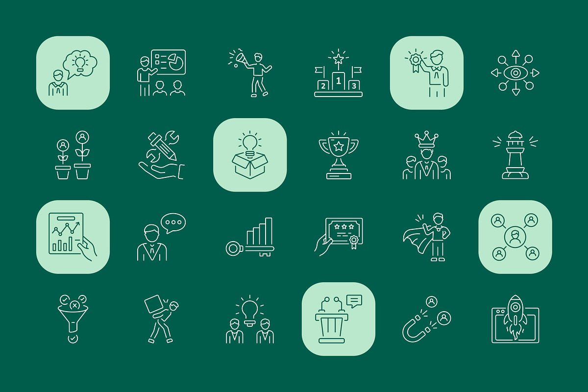 Animated Leadership Icon Art Set, an Outline Icon by Prosymbols (Photo 3 of 4)
