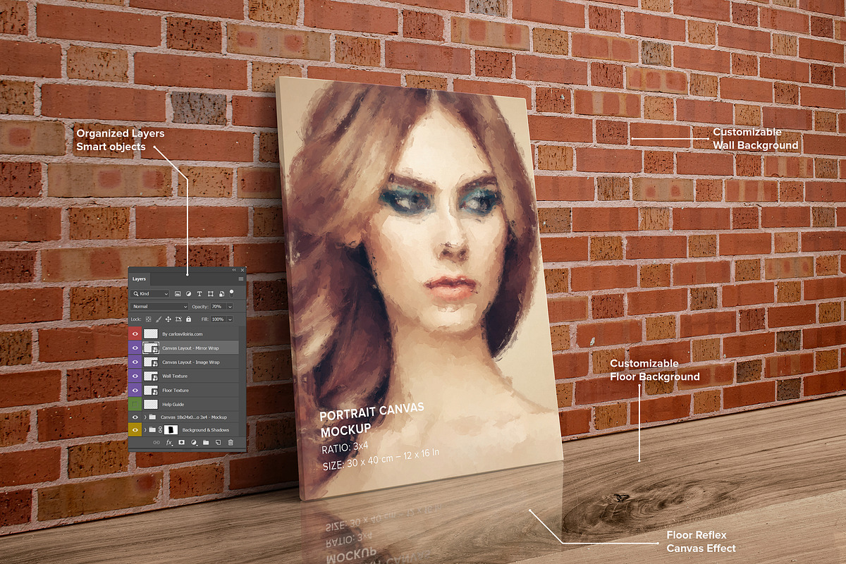 Canvas Mockups Bundle 01, a Merchandise Mockup by Mockups by Carlos Viloria (Photo 10 of 53)