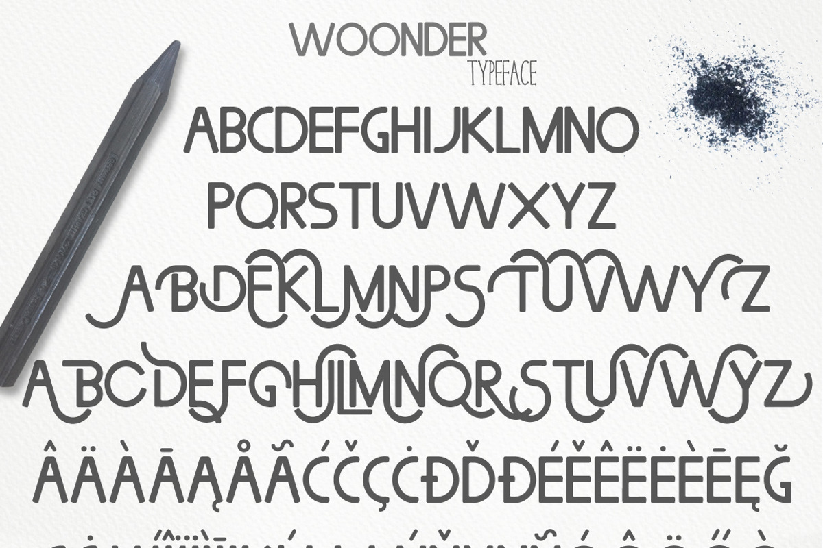 Woonder [2 Font], a Sans Serif Font by Julia Dreams (Photo 2 of 7)