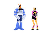 Aliens, space characters, robots set, a Person Illustration by PaperTrident (Thumbnail 10 of 11)