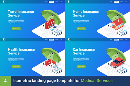 Isometric landing page template