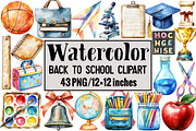 Back to School Clipart, an Illustration by Design Market (Thumbnail 1 of 3)