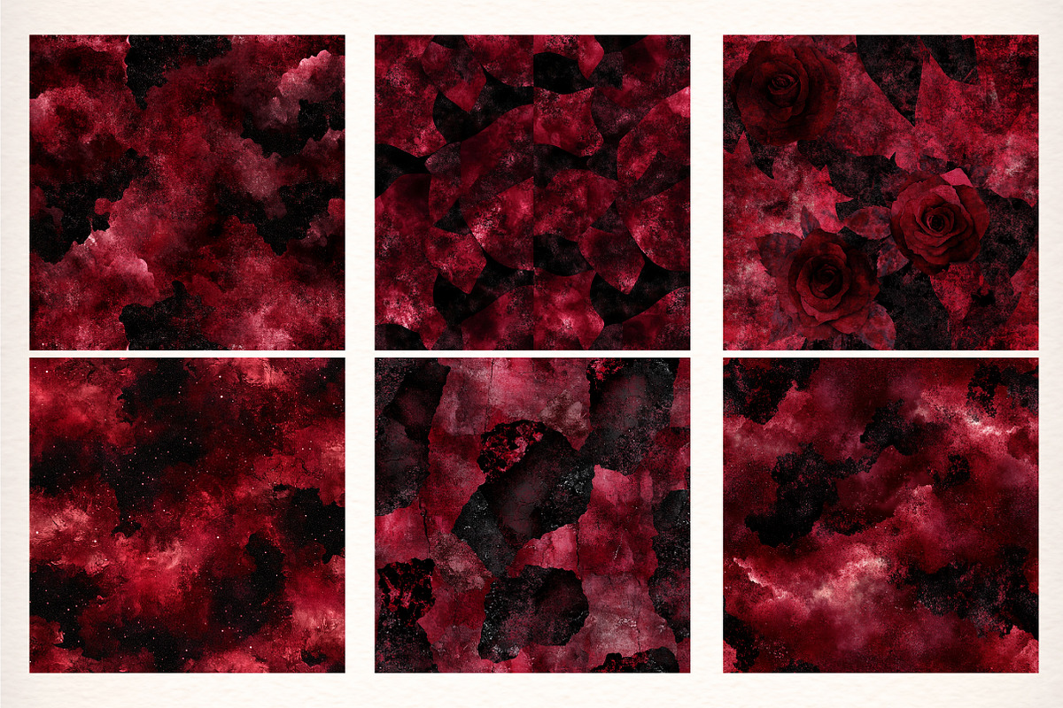 Seamless Red And Black Digital Paper, a Pattern Graphic by Digital Artistic99 (Photo 3 of 6)