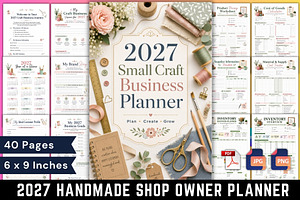 2027 Small Craft Business Planner, a Stationery Template by Designmela01