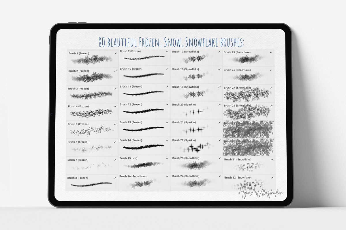80 Procreate Winter Frost Brushes, a Brush Add-On by HopeArtIllustration (Photo 5 of 7)