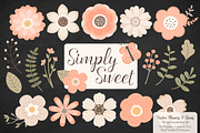 Peach Floral Clipart, an Illustration by Amanda Ilkov (Thumbnail 2 of 4)