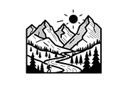 50 Mountain Landscape Silhouette Bun, an Illustration by Designer_Momina (Thumbnail 43 of 51)