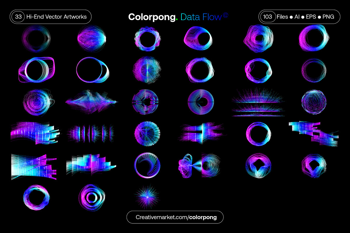 Data Flow - Vector Bundle, a Technology Illustration by Colorpong