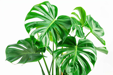 Monstera leaves isolated on white background, a Nature Photo by AlyaAnd