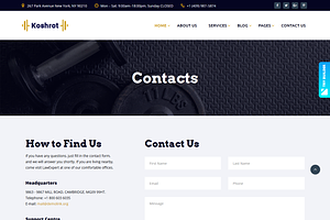 Koshrot - Gym Fitness HTML5 Template
