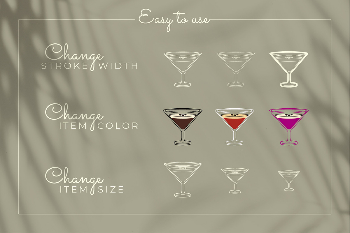 Elegant Bar Cocktail bundle, a Food Illustration by Chakraborty Design (Photo 12 of 13)