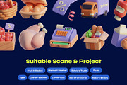 Shopping & Grocery 3D Icon Pack, a Food & Drink 3D Model by orenjidesign (Thumbnail 4 of 8)