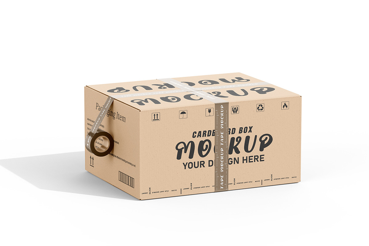 Corrugate Cardboard Shipping Box set, a Packaging Mockup by pixelmock (Photo 15 of 16)