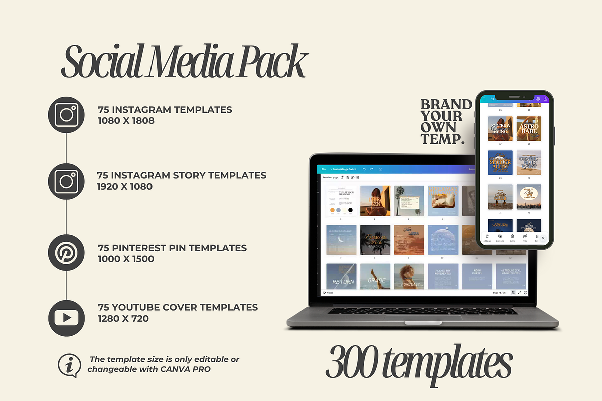 Astrology Canva Templates, a Social Media Template by BYOTstudios (Photo 3 of 10)
