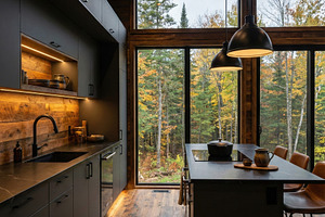 Modern Kitchen Interior Wood Accents, an Architecture Photo by Virgo Studio