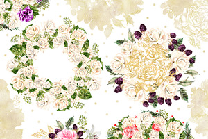 Watercolor Wreath&Bouquets 35 Png