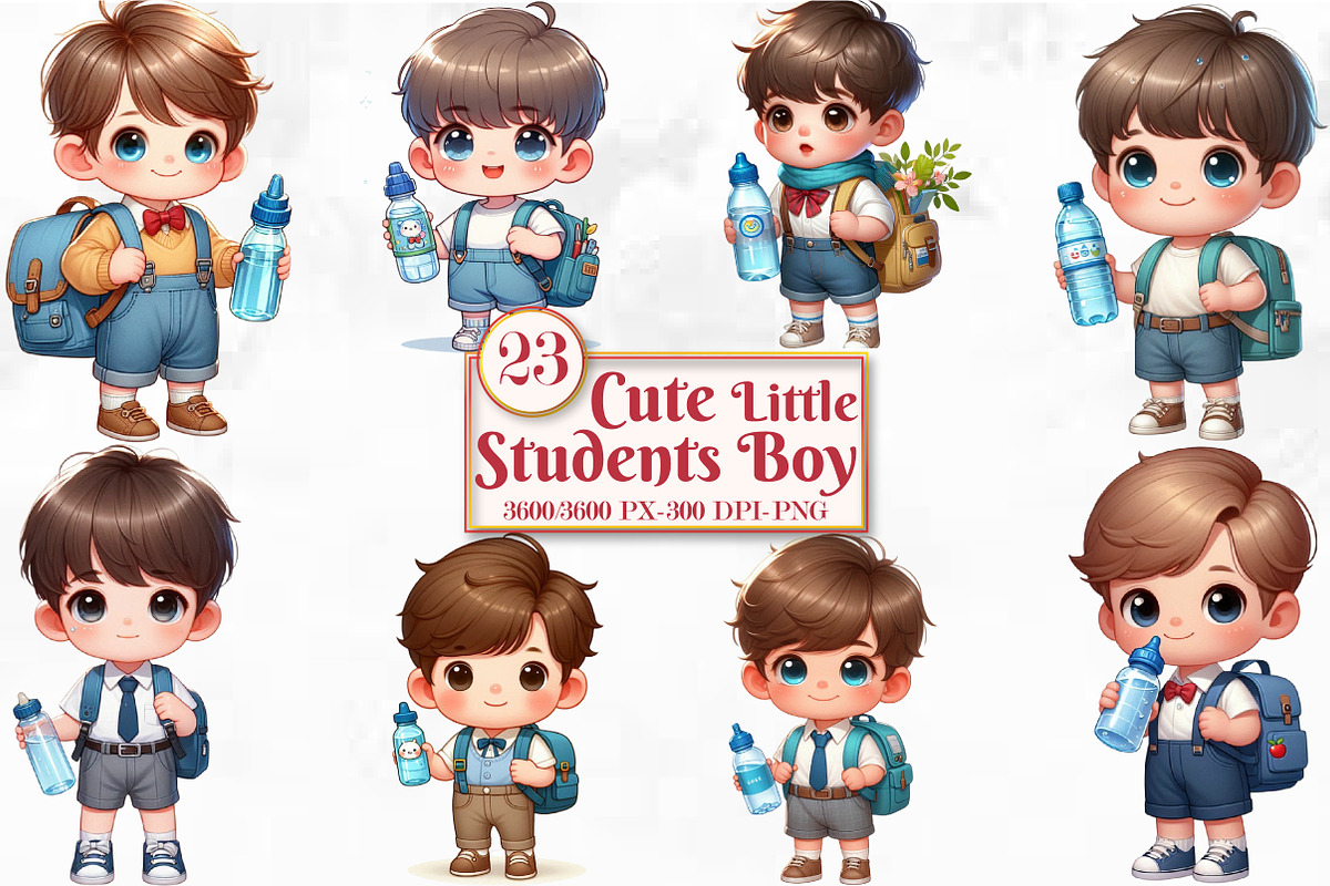 Little Students Boy Sublimation, a Seasonal Illustration by Craft Nest (Photo 1 of 5)