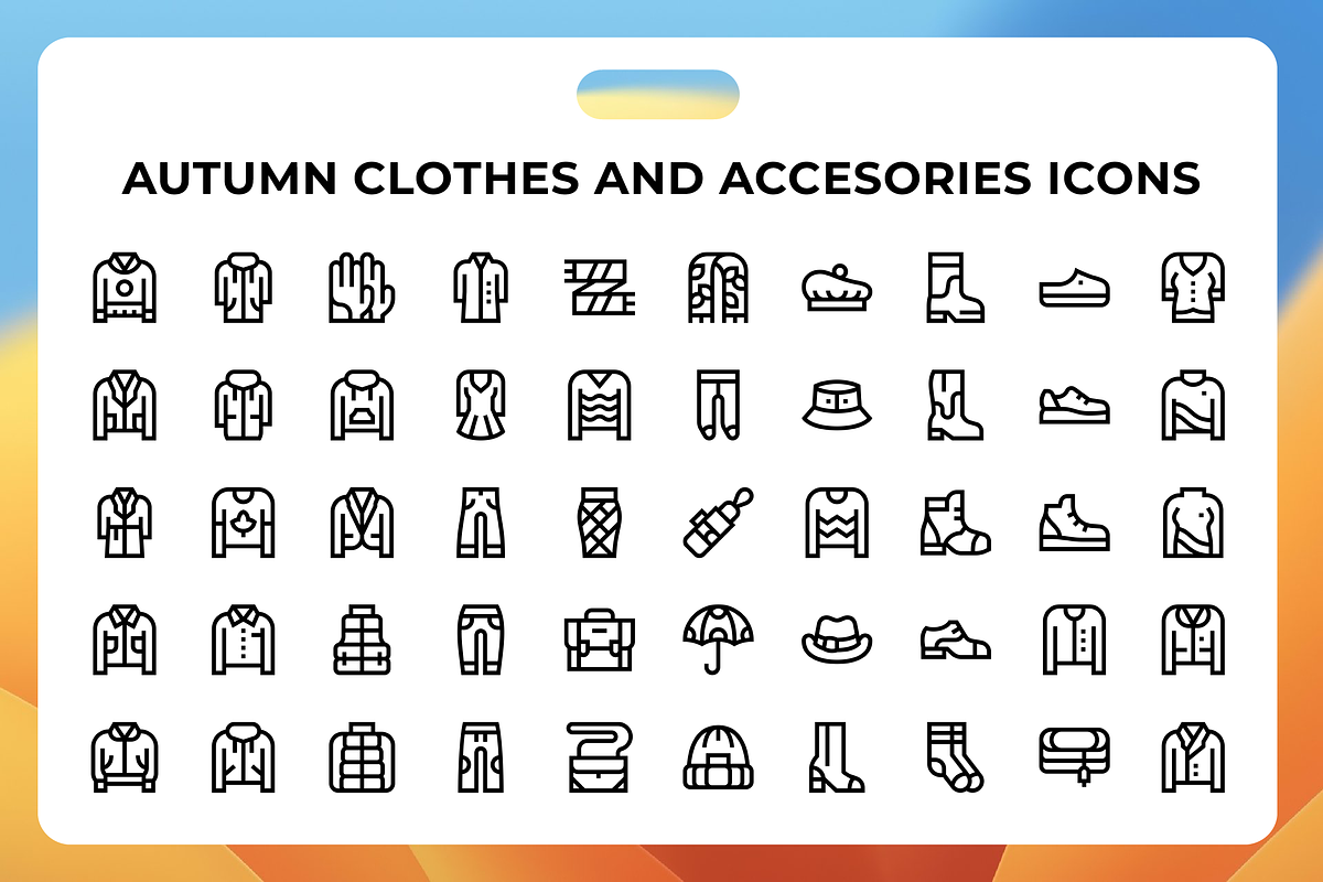 Autumn Clothes And Accesories Icons, a Duotone Icon by Wencory (Photo 1 of 3)