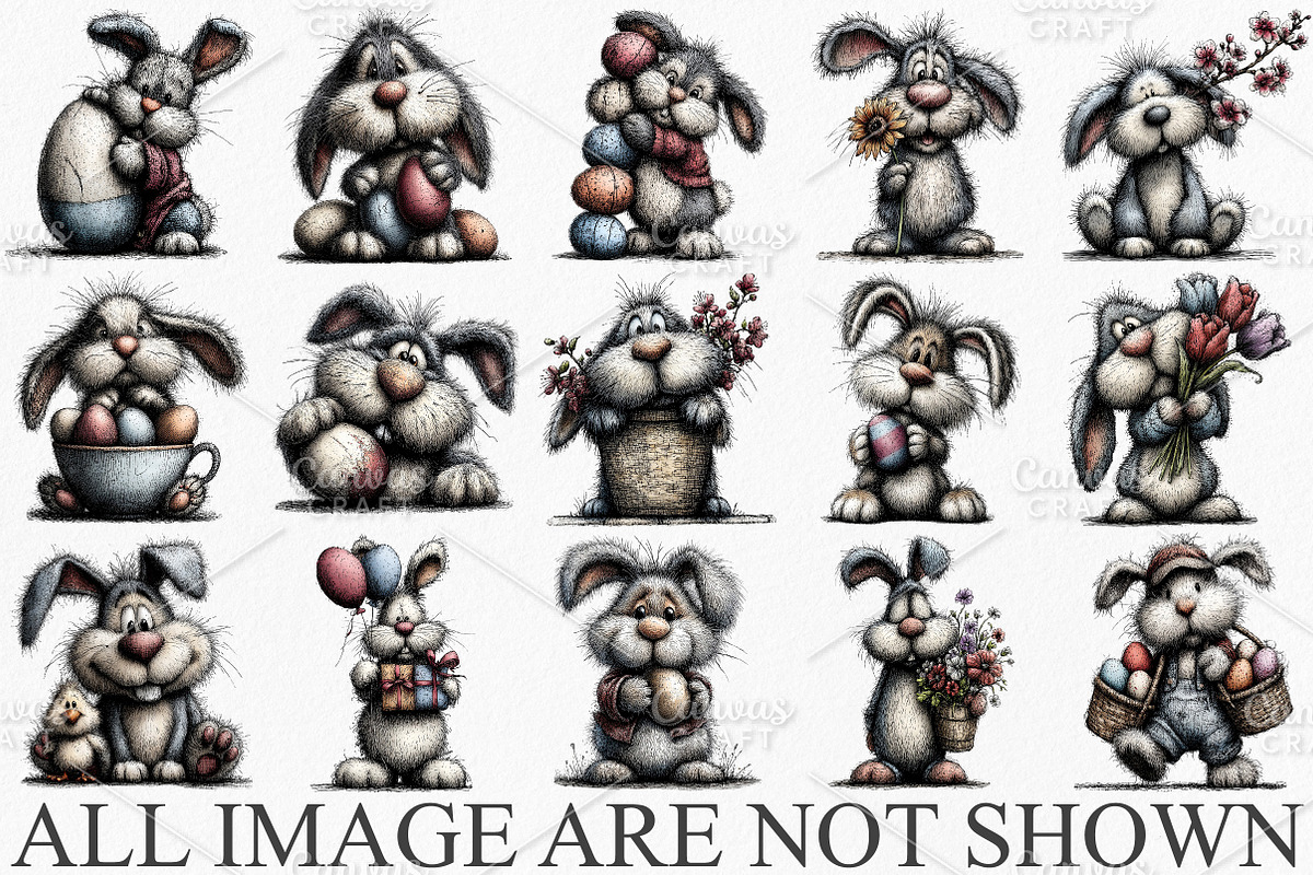 Watercolor Raster Bunny Clipart PNG, an Illustration by Canvas Craft (Photo 3 of 7)