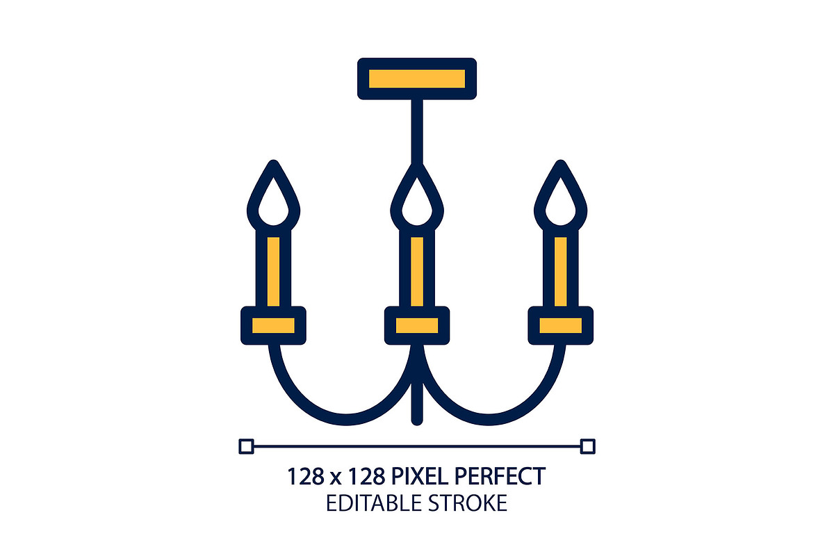 Chandelier pixel perfect RGB color, an Icon by IMG Visuals