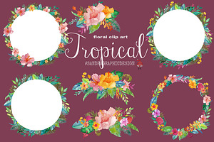 Tropical Floral Clip Art