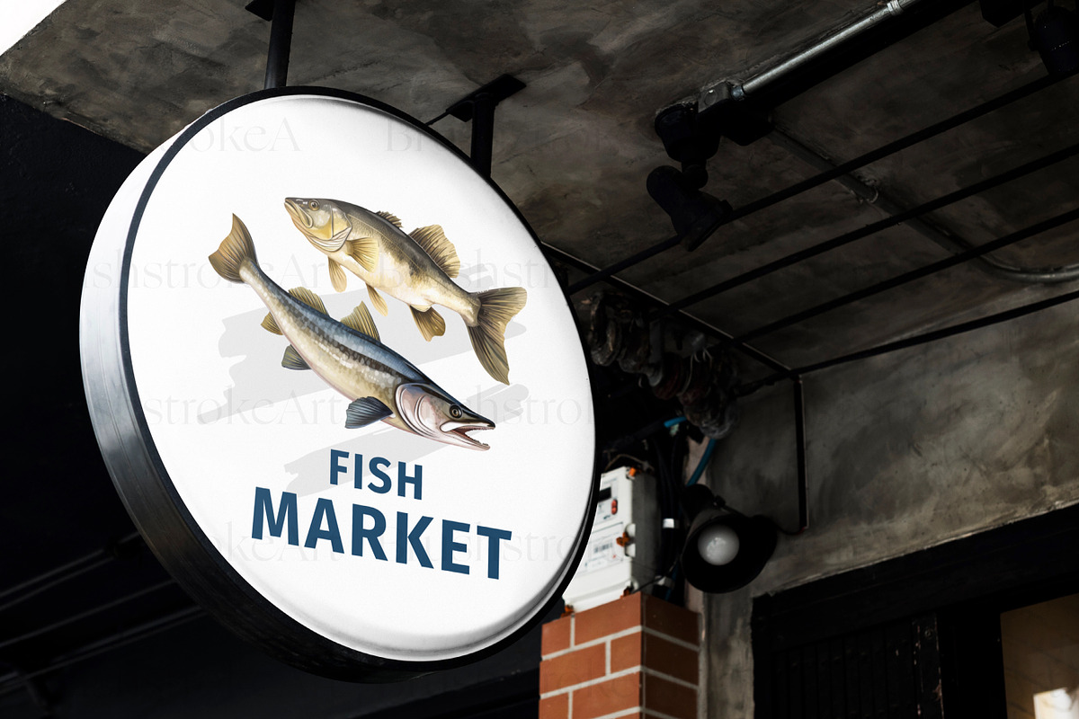 Freshwater Fishing Clipart, Bass PNG, an Animal Illustration by BrushstrokeArtGB (Photo 8 of 9)